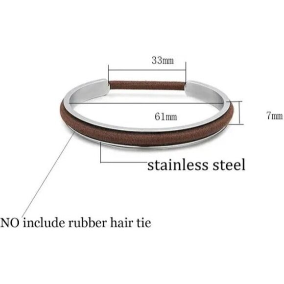 SILVER Tone Hairtie Cuff Bracelet NEW New in package - Picture 3 of 3
